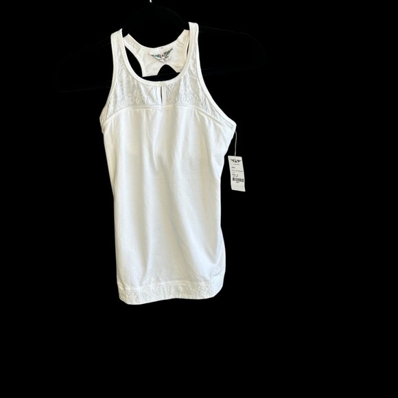 Hard Tail Forever White Lotus Lace Tear Drop Workout Tank NWT Size Small - Picture 1 of 8